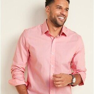 Old Navy Men's Pink Button-Down Dress Shirt